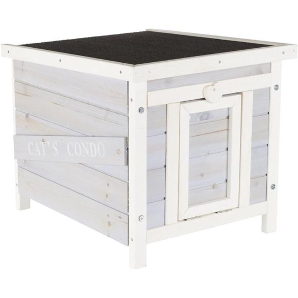 TRIXIE Outdoor Cat House, Weatherproof Cat House with Raised Floor, Hinged
